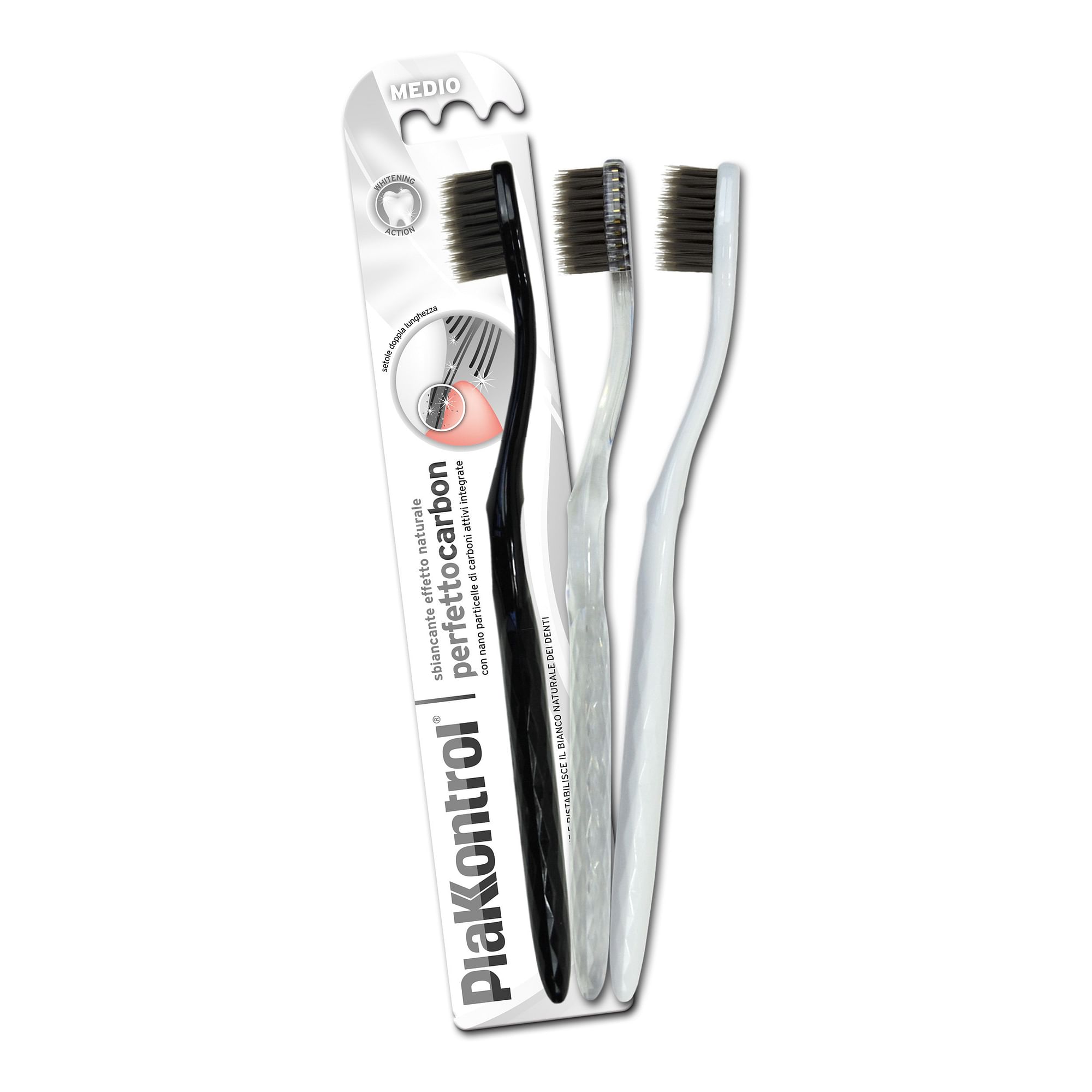 Plakkontrol Perfetto Carbon Spazzolino Manuale Blister 1 Pezzo