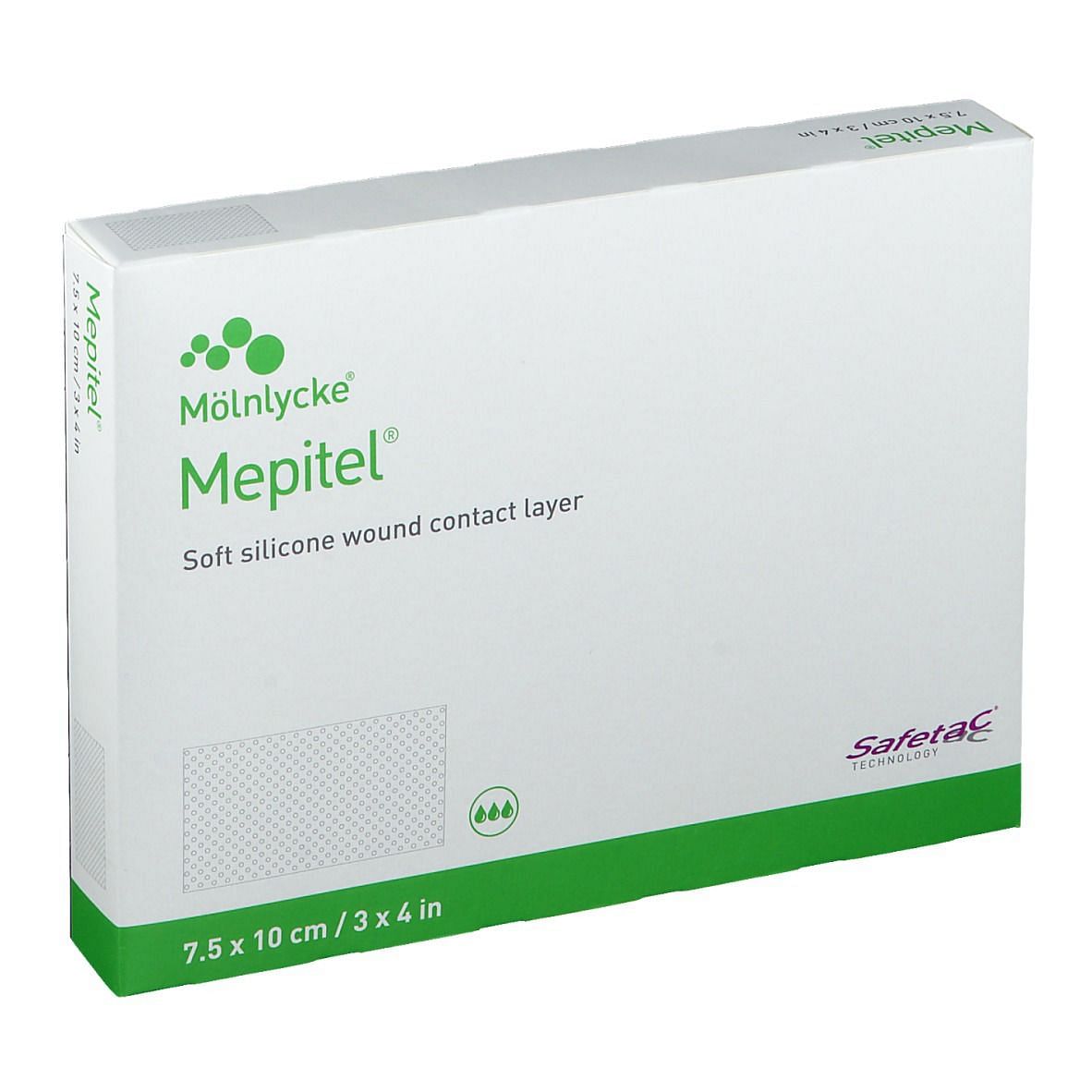 Medicazione Di Contatto Trasparente Non Assorbente Con Strato Di Contatto In Silicone Morbido Mepitel 7,5 X10 Cm 10 Pezzi