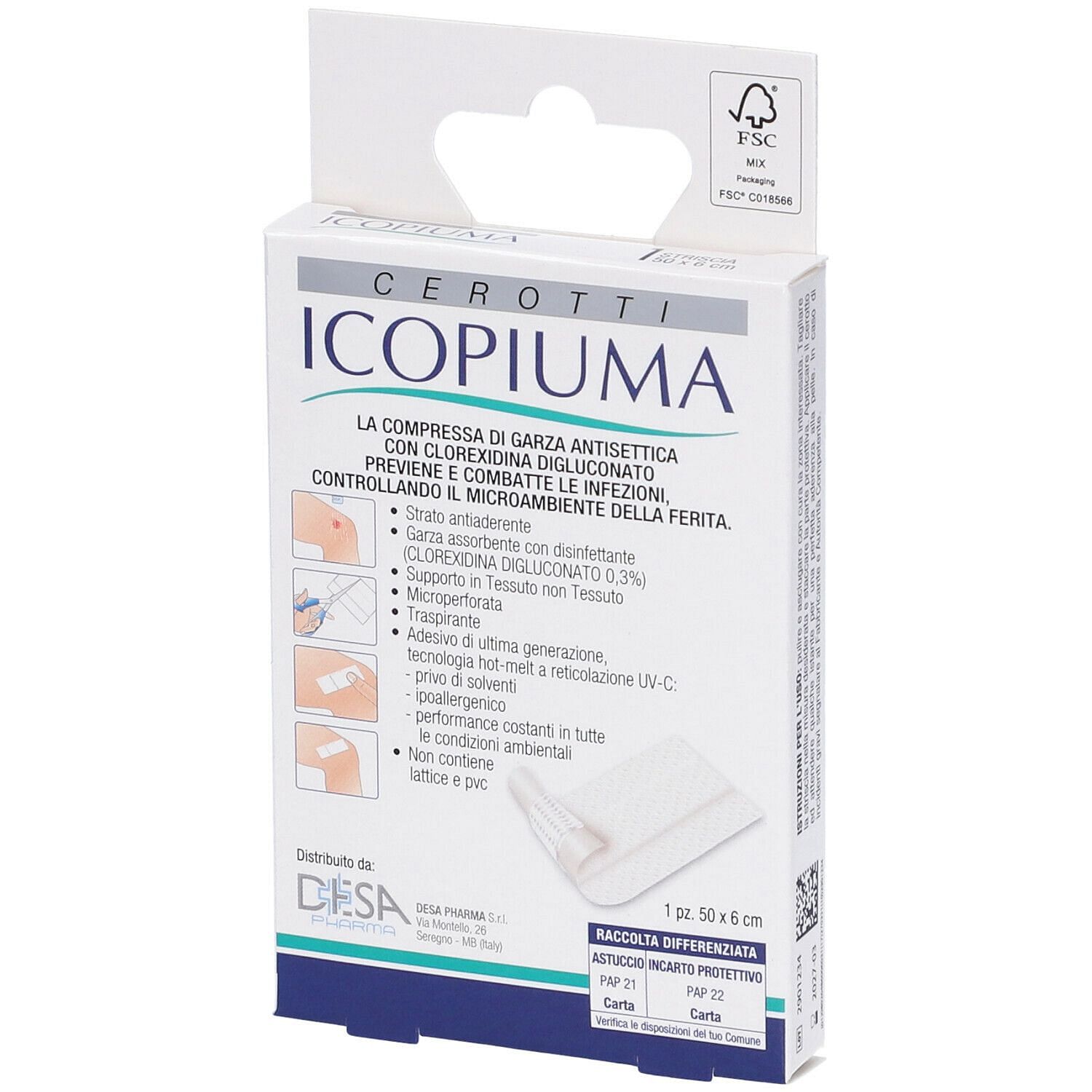 Cerotto Strisce Icopiuma In Tessuto Non Tessuto 6 X50 Cm 1 Pezzo