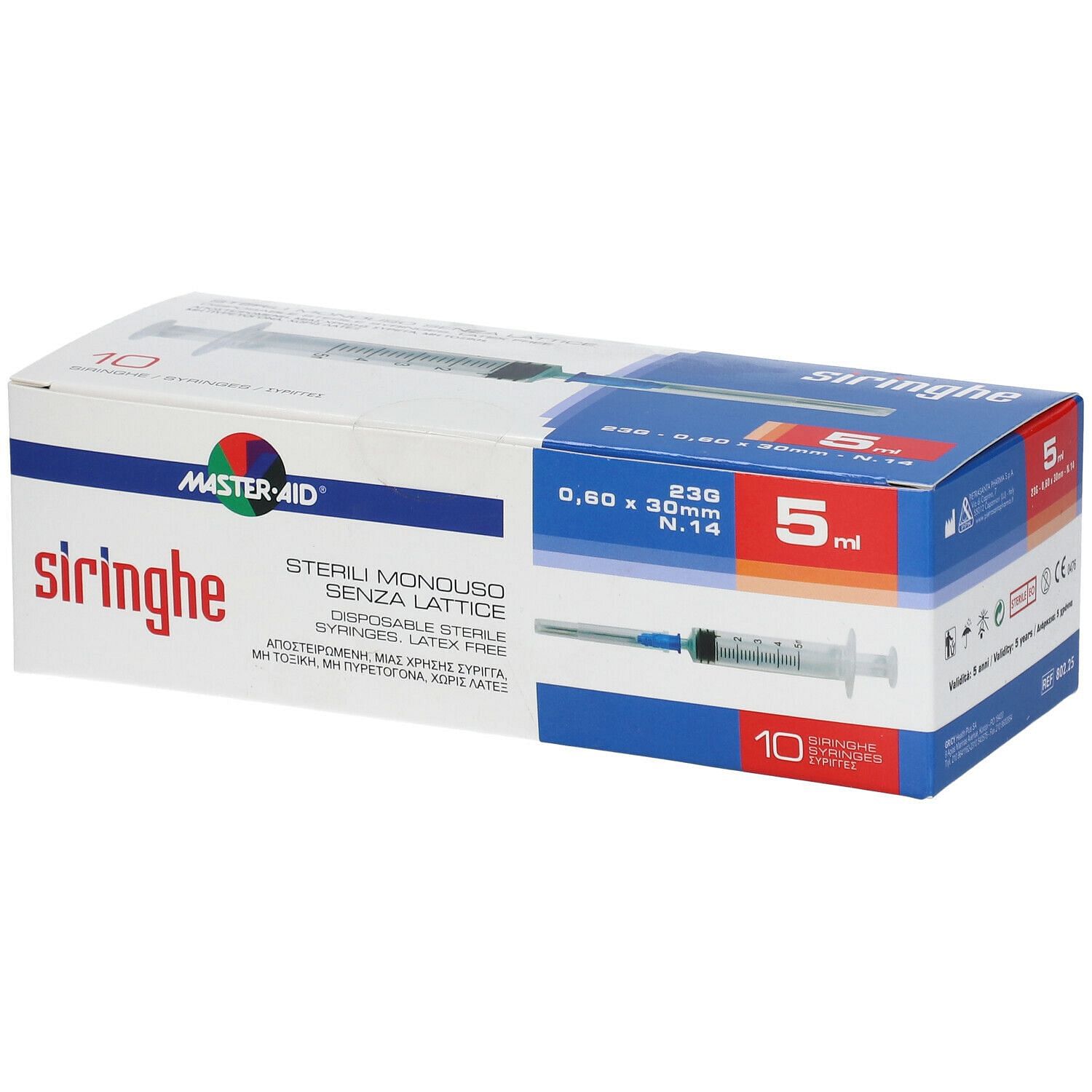 Siringa Per Venipuntura Master Aid 5 Ml Gauge 23 10 Pezzi