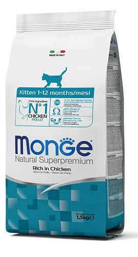 Monge Natural Superpremium Secco Gatto Kitten 1/12 Months 1,5 Kg