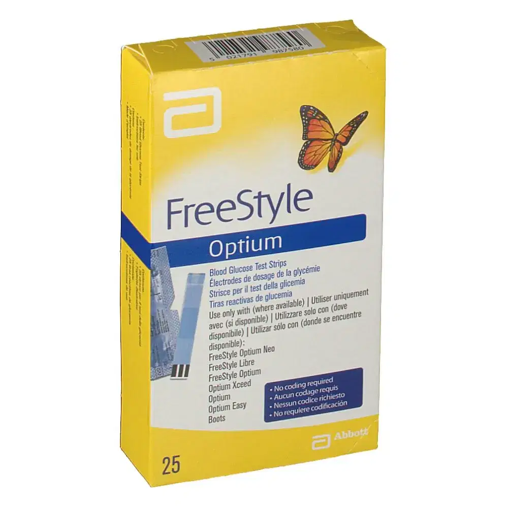 Strisce Misurazione Glicemia Freestyle Optium Test Strips 25 Pezzi