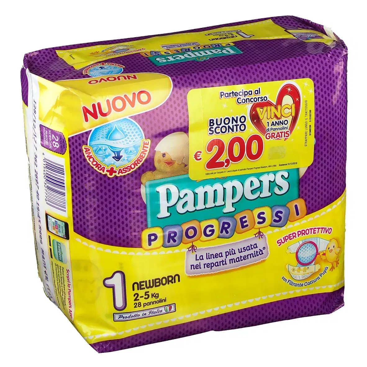 Pampers Progressi Newborn Pannolino 1 2 5 Kg 28 Pezzi