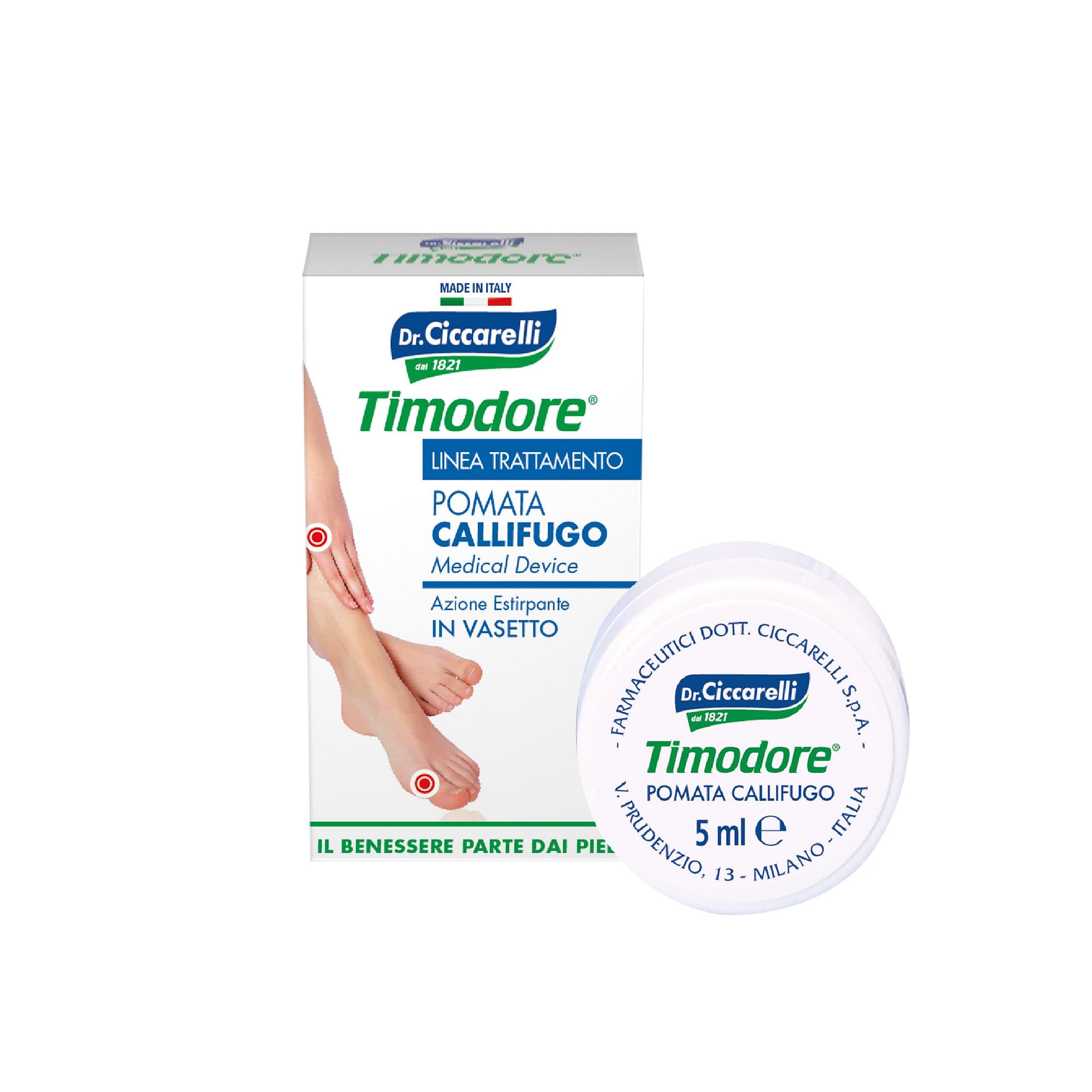 Callifugo In Pomata Per Estirpare Calli Igienepiede Confezione In Vaso Da 5 Ml