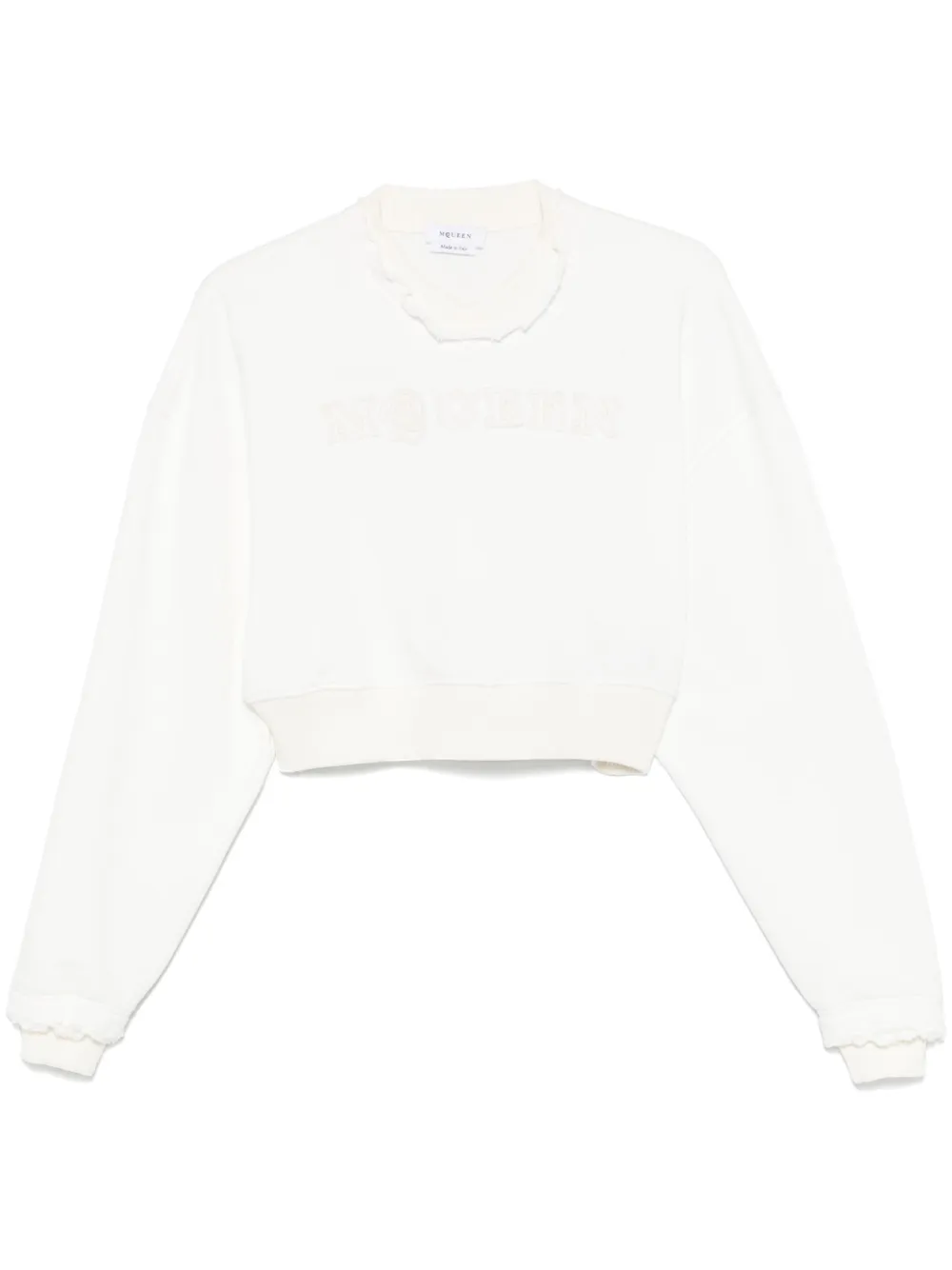 Alexander McQueen cropped sweatshirt - Bianco