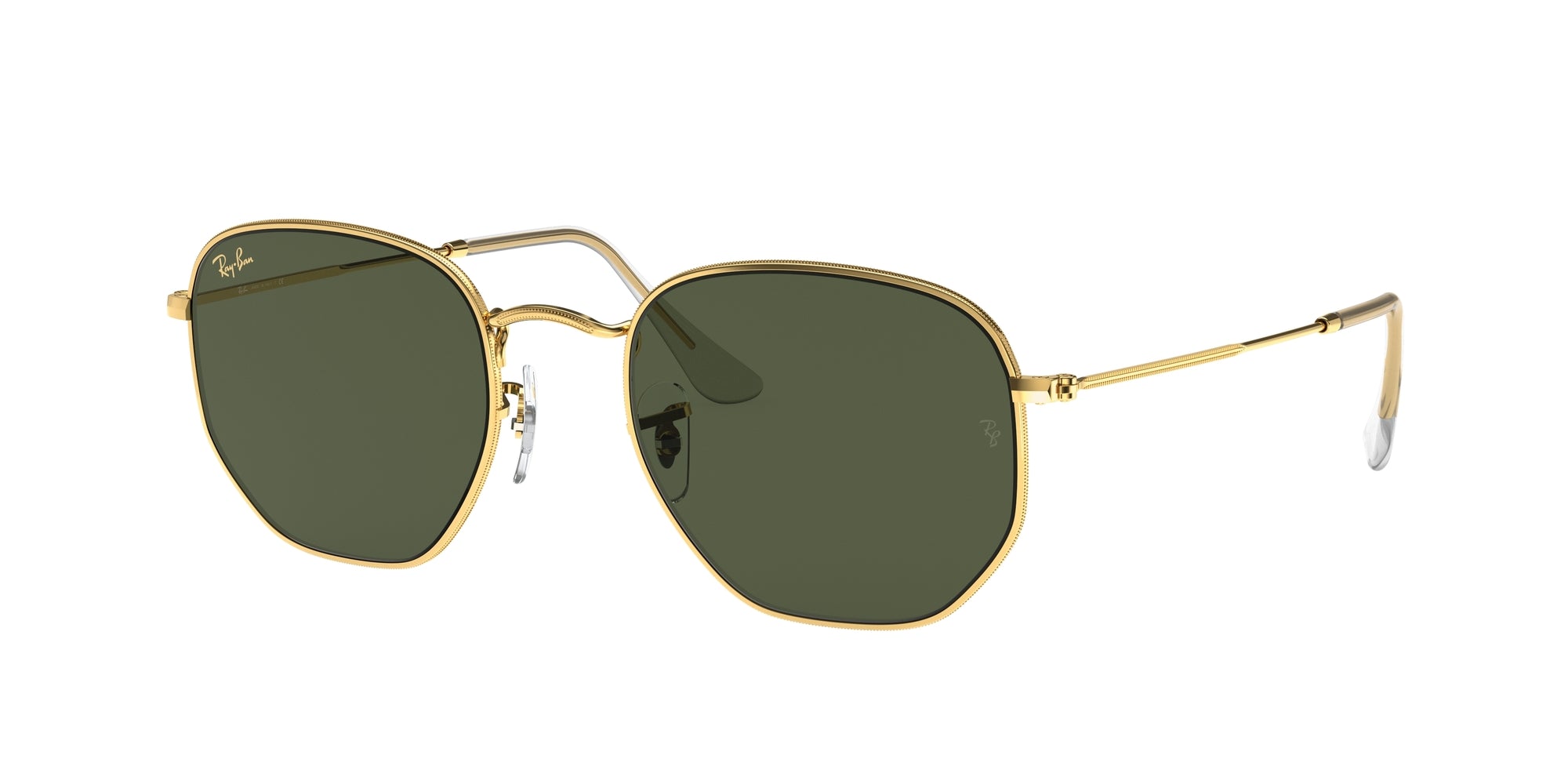Ray - Ban Unisex Rb3548 Hexagonal 919631 Occhiali Da Sole Metallo Oro Verde G15 Geometrica Normale