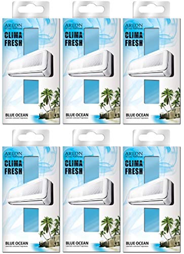 Areon Clima Deodorante Ambiente Oceano Blu Filtri Condizionatori Profumati Casa (Blue Ocean Set Di 6)