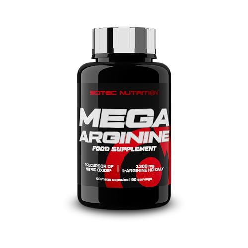 Scitec Nutrition Mega Arginine | Aminoacido | 1075 Mg Di L-Arginina Per Mega Capsula | Per Donne E Uomini, 90 Mega Capsule