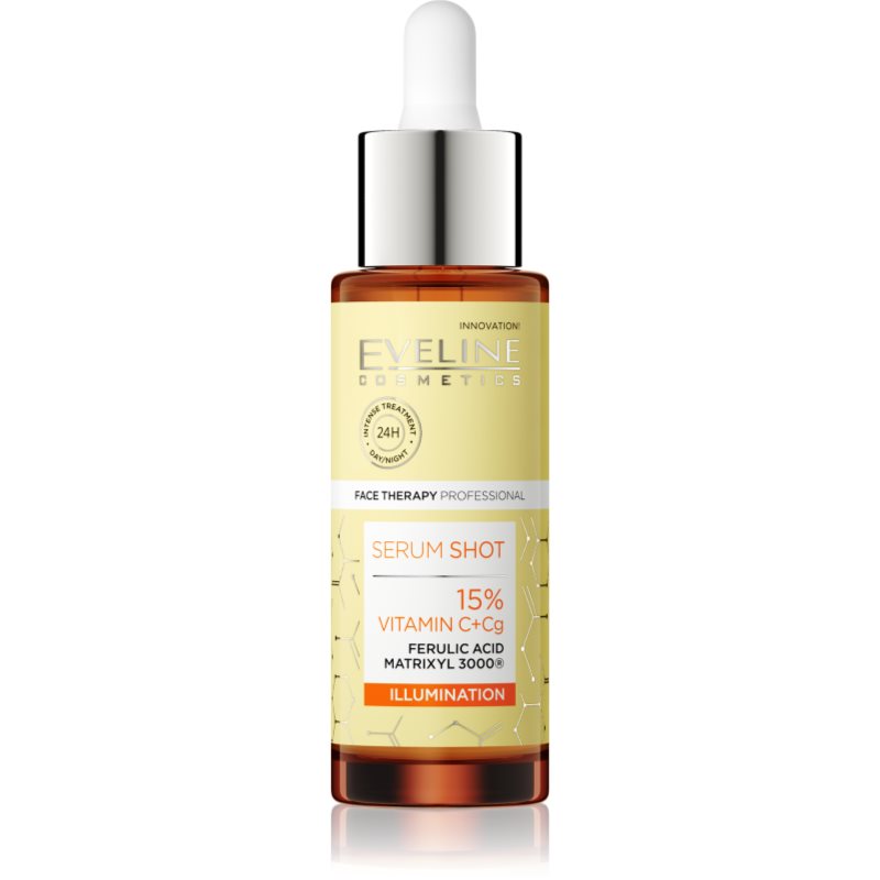 Eveline Cosmetics Serum Shot 15% Vitamin C+Cg Siero Illuminante Antirughe Con Vitamina C 30 Ml