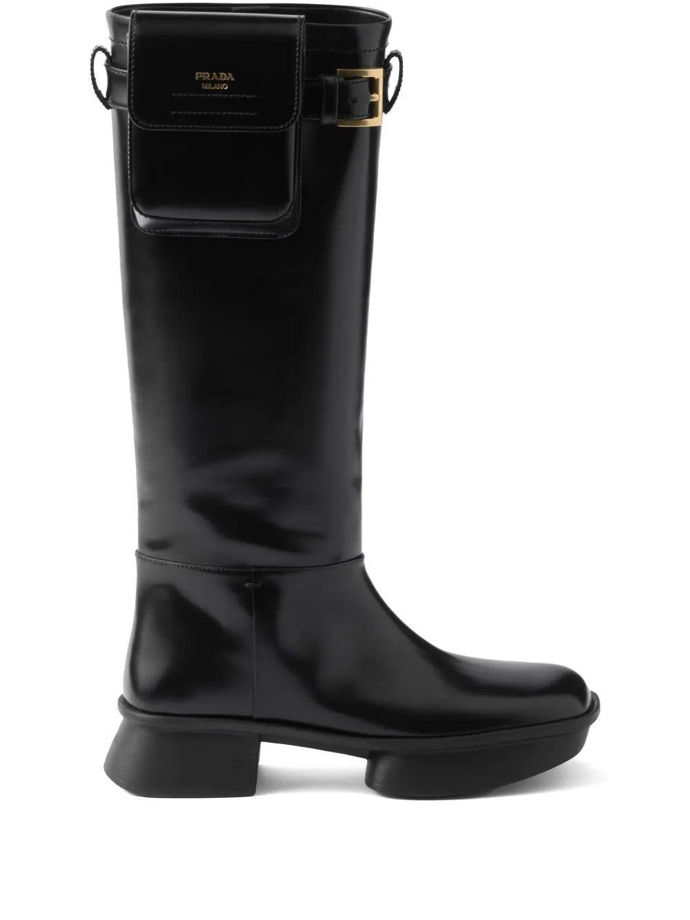 Prada 40mm pouch boots - Nero