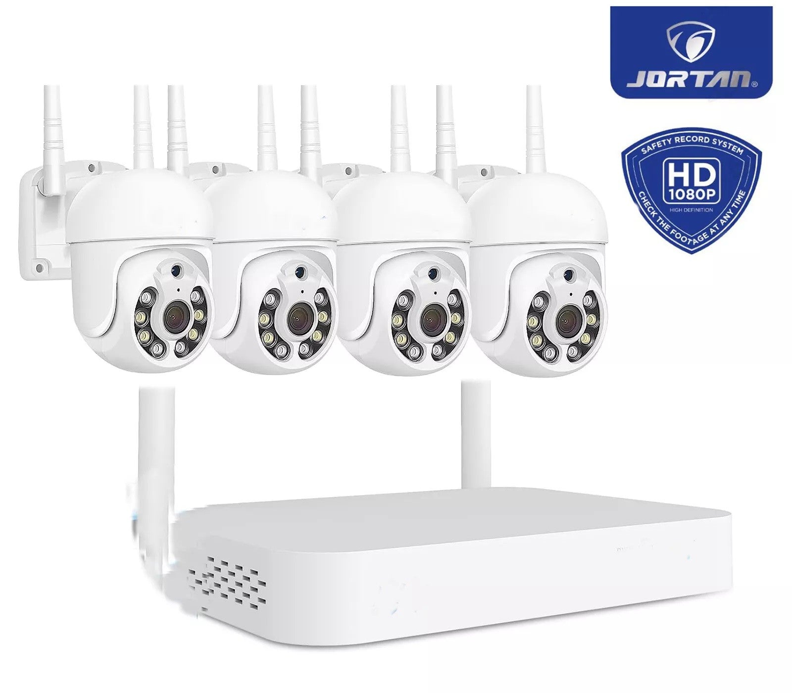 Kit videosorveglianza nvr hd 1080p wifi ip 4 telecamere ptz infrarossi jt-8276 - zencocco