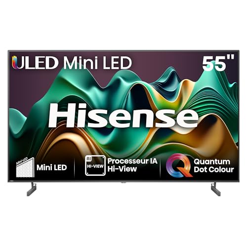 Hisense 55U6Nq - Smart Tv 55 Pollici (139 Cm), 4K Ultra Hd, Qned Miniled, Dvb-T2, Grigio