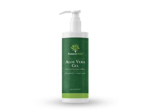 Natura Only - Aloe Vera Gel Biologico - Idratante Viso Corpo Per Pelle Sensibile Cuoio Capelluto - Riduce La Visibilità Delle Smagliature, Lenisce - A