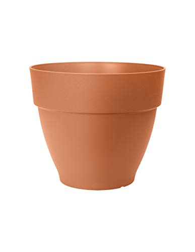 Elho Vibia Campana Round 55 - Vaso Per Esterno - Ø 54.5 X H 47 Cm - Marrone/Terra