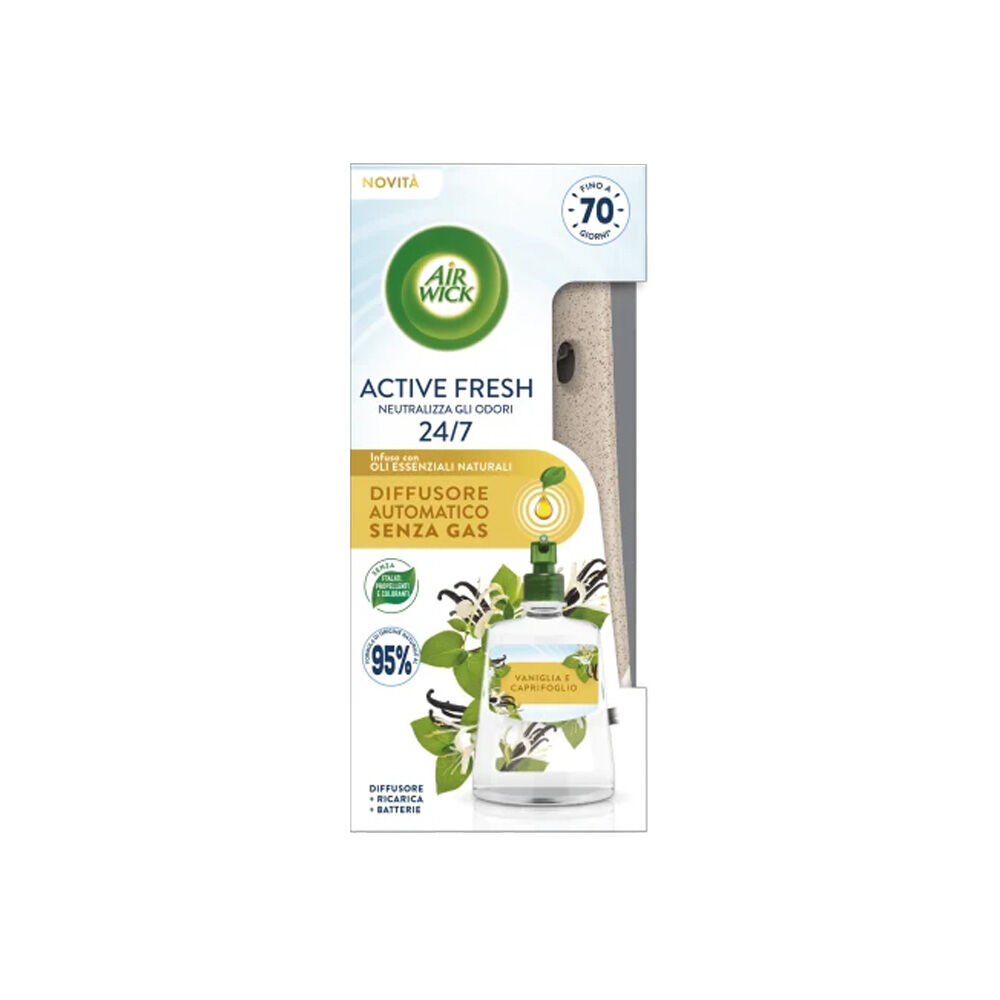 Air Wick Active Fresh Diffusore Automatico Senza Gas - Vaniglia e Caprifoglio 228 ml - -