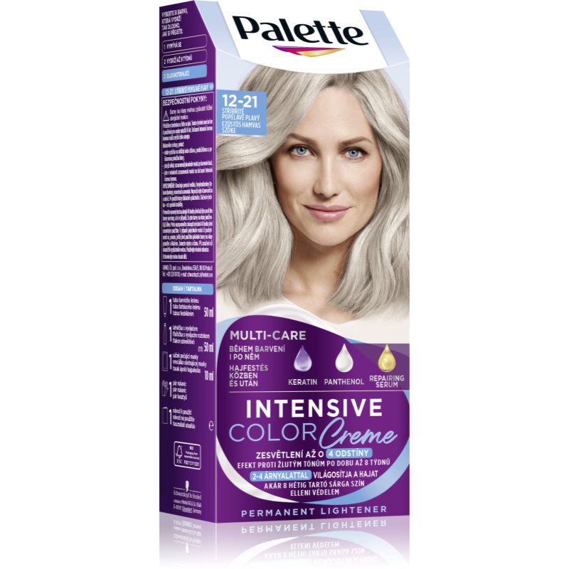 Schwarzkopf Palette Intensive Color Creme Tinta Permanente Per Capelli Colore 12-21 Silver Ash Blonde 1 Pz
