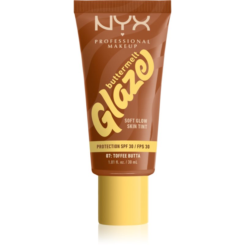 Nyx Professional Makeup Buttermelt Glaze Lozione Illuminante Colorata Spf 30 Colore 07 Toffee Butta Ml