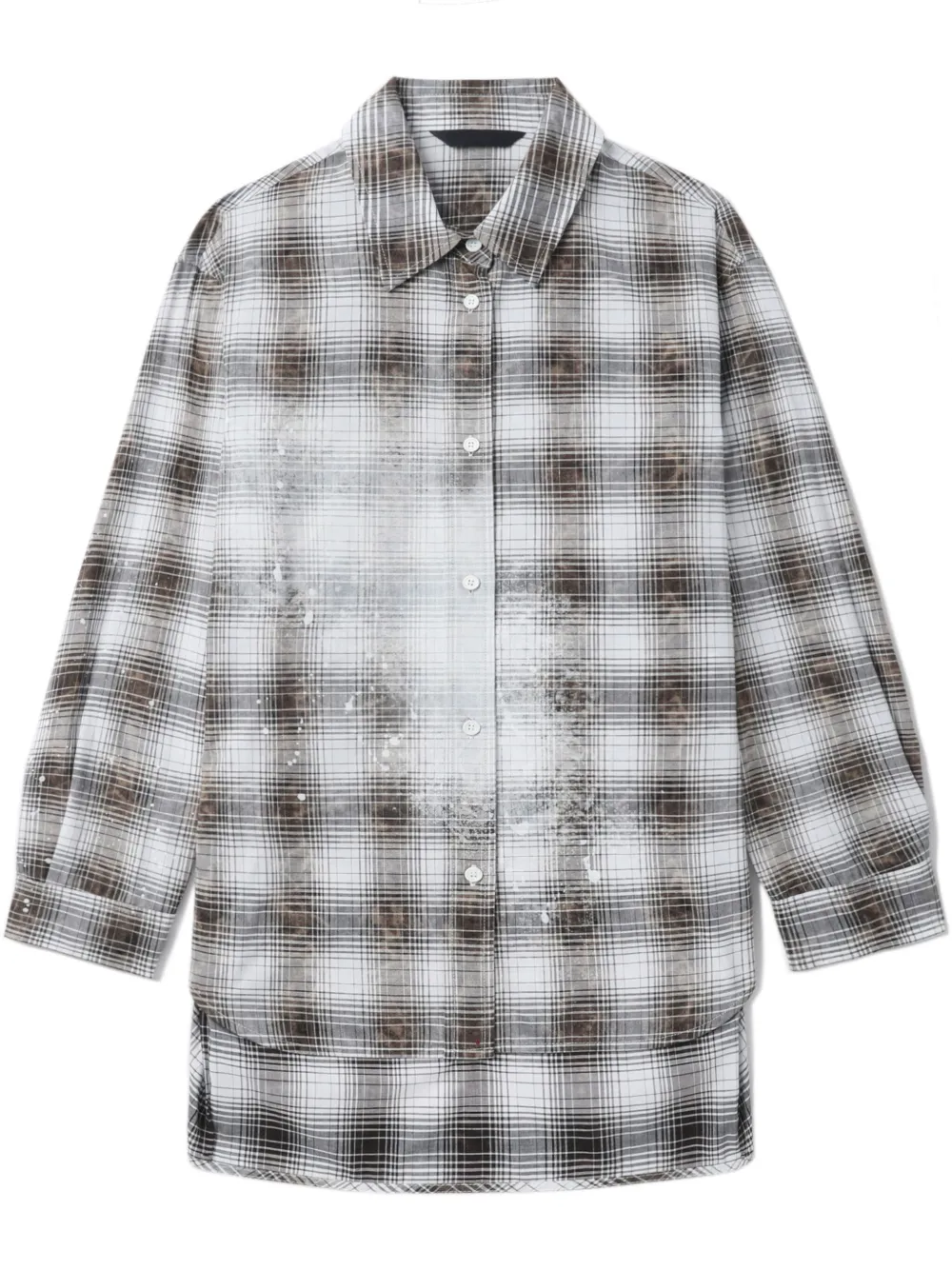 Juun.J faded floral-print shirt - Marrone