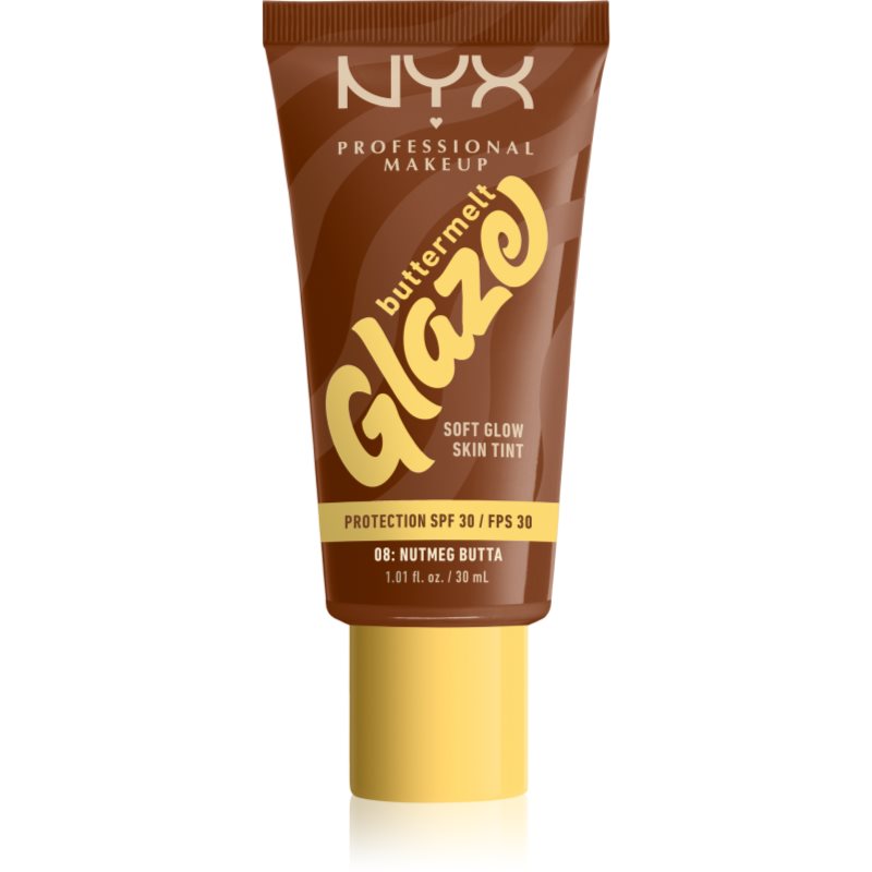 Nyx Professional Makeup Buttermelt Glaze Lozione Illuminante Colorata Spf 30 Colore 08 Nutmeg Butta Ml