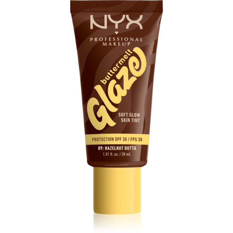 Nyx Professional Makeup Buttermelt Glaze Lozione Illuminante Colorata Spf 30 Colore 09 Hazelnut Butta Ml