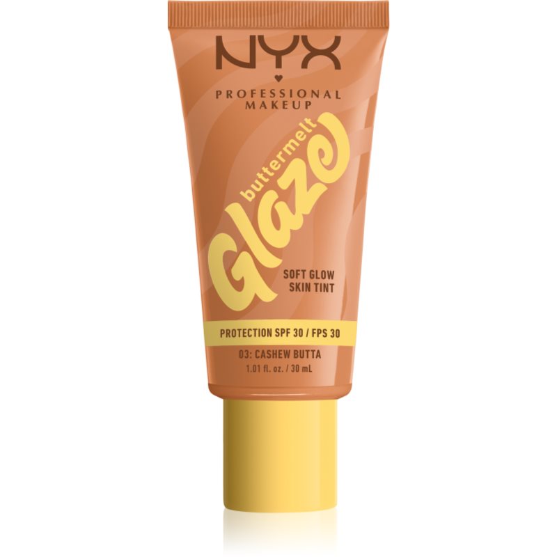 Nyx Professional Makeup Buttermelt Glaze Lozione Illuminante Colorata Spf 30 Colore 03 Cashew Butta 30 Ml