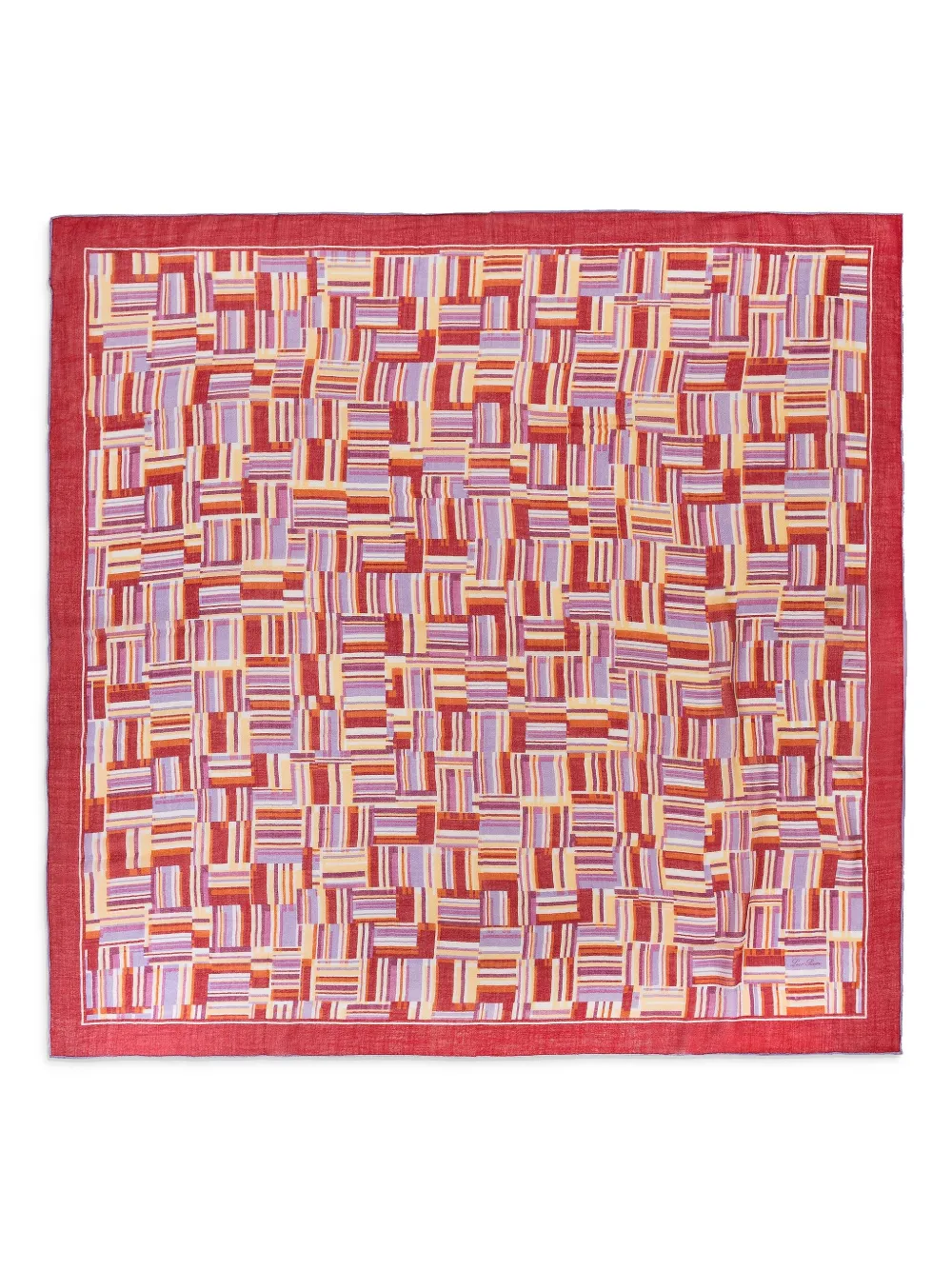 Loro Piana square-print scarf - Rosso