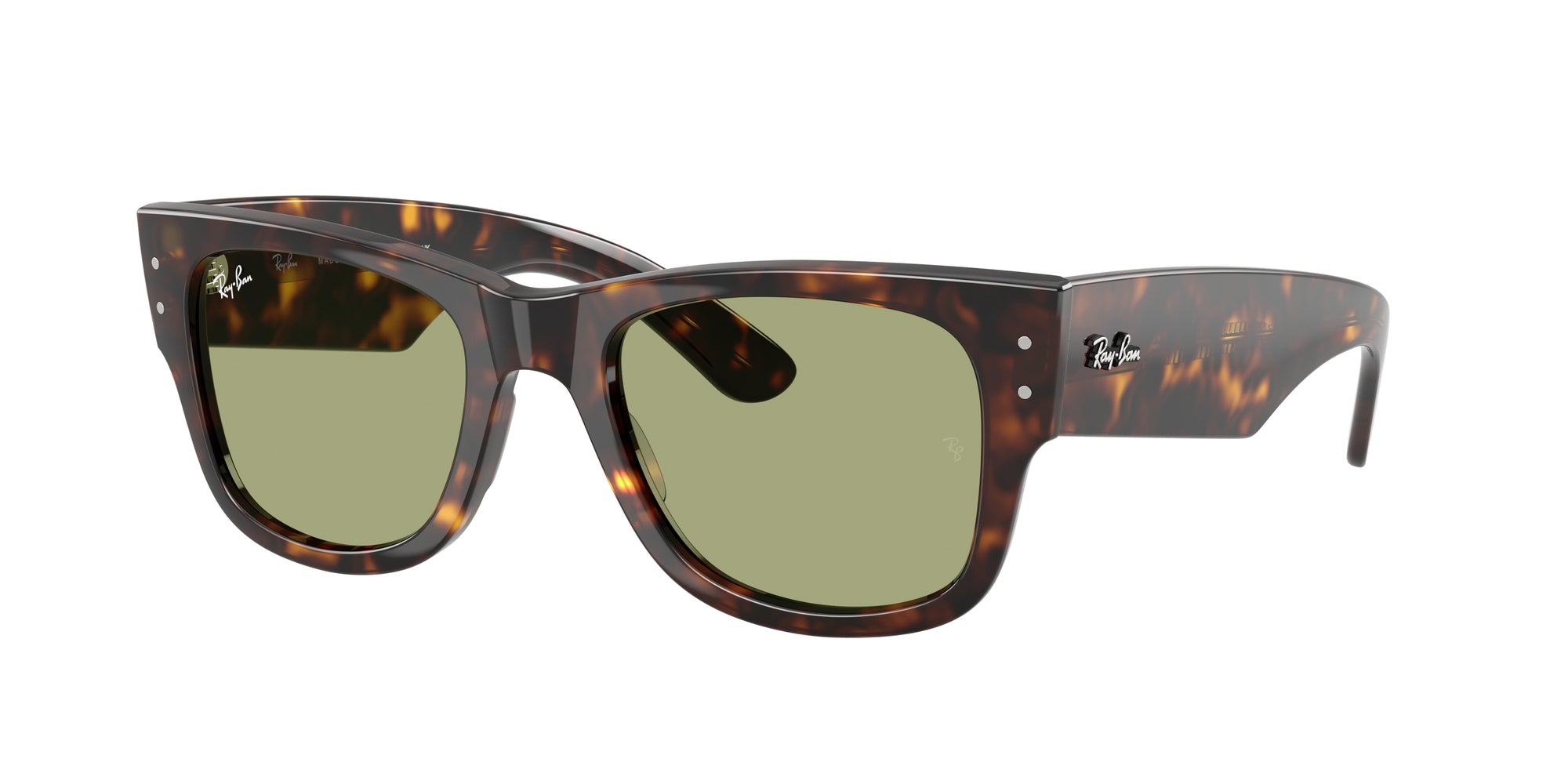 Ray - Ban Unisex Rb0840S Mega Wayfarer 902/4E Occhiali Da Sole Acetato Tartaruga Verde Squadrata Normale