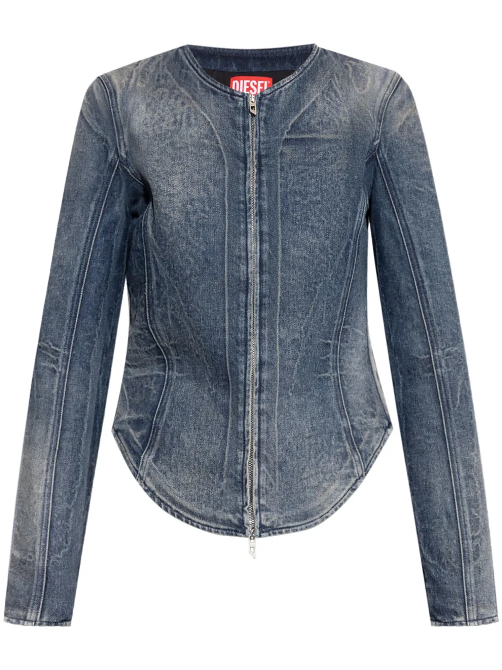 Diesel zip-up denim jacket - Blu