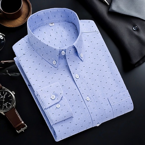 Per uomo Camicie Camicia abbottonata Camicia Oxford Camicia non stirabile Camicia a righe A quadri / A righe / Chevron Matrimonio Ufficio e carriera B
