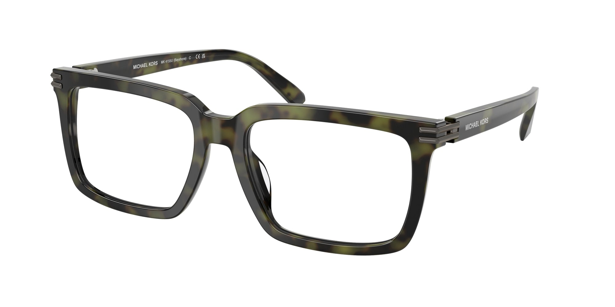 Michael Kors Uomo Mk4155U Bayshore 3705 Montature Da Vista Acetato Verde Trasparente Squadrata Normale