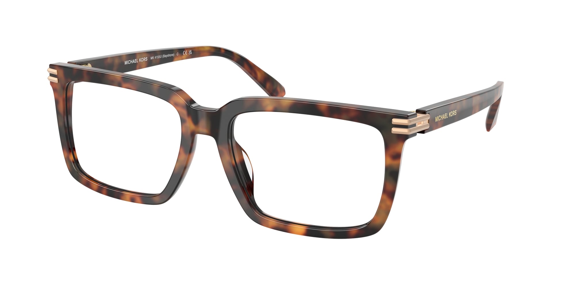 Michael Kors Uomo Mk4155U Bayshore 3904 Montature Da Vista Acetato Tartaruga Trasparente Squadrata Normale