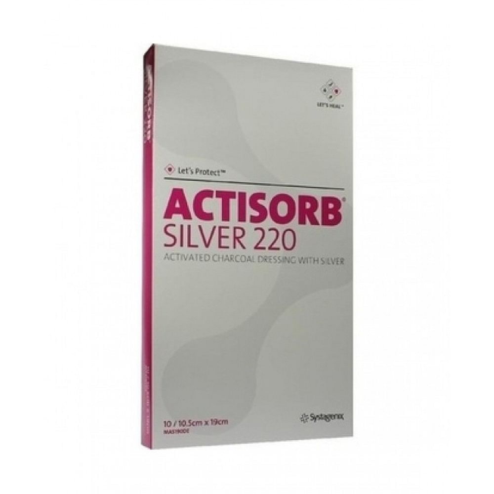 Medicazione In Carbone Attivo Con Argento Actisorb Silver Cm10,5 X19 Cm 10 Pezzi