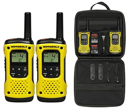 Motorola Solutions - Lot De 2 Talkie Walkies - Talkabout T92 - Pmr446 - Noir/Jaune - Longue Portée -Indice Ip67 - Fonctionnent Avec Batterie