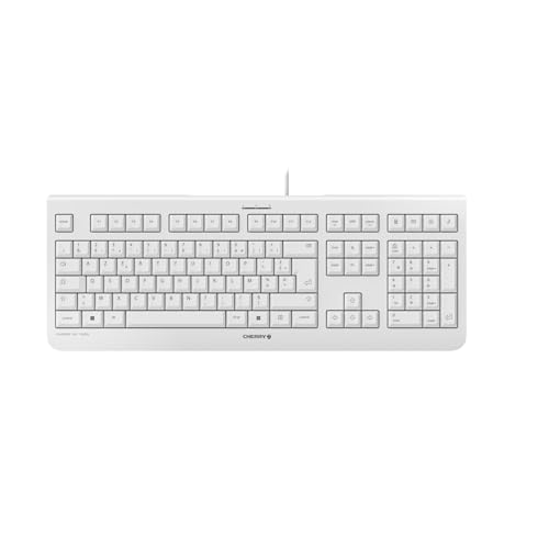 Cherry Kc 1000, Clavier Filaire, Layout Français (Azerty), Plug & Play Via Un Port Usb, Design Plat, Actionnement Des Touches Ultra-Silencieux, Blanc