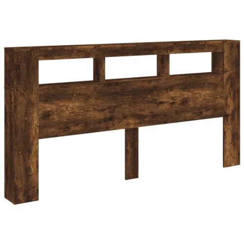 Vidaxl Tête De Lit À Led Chêne Fumé 200X18,5X103,5Cm Bois D'Ingénierie