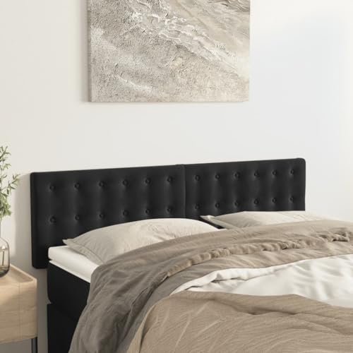 Vidaxl Lot De 2 Têtes De Lit En Velours Noir 72 X 5 X 78/88 Cm