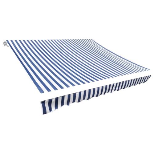 Vidaxl Toile D'Auvent Bleu Blanc 500X300 Cm Voile D'Ombrage Protection Soleil