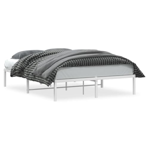 Vidaxl Cadre De Lit Métal Blanc 140X190 Cm