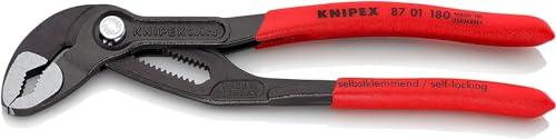 Knipex Cobra® Pince Multiprise De Pointe Grise Atramentisée, Gainées En Plastique Antidérapant 180 Mm 87 01 180