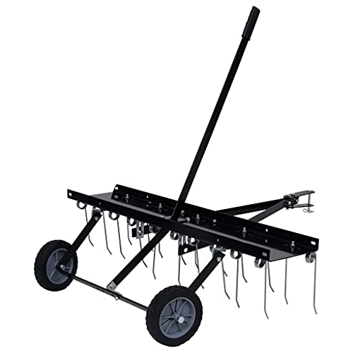 Vidaxl Scarificateur Pour Tondeuse Autoportée Déchaumeuse De Pelouse Tracteur À Gazon Tracteur De Pelouse Râteau À Gazon Jardin Extérieur 100 Cm