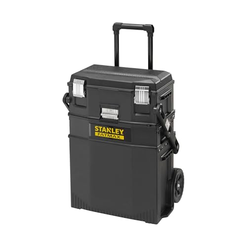Stanley 1-94-210 Servante D'Atelier Cantilever Gamme Fatmax - Organiseur À Cloisons Amovibles - Encoche En V Pour Coupe D'Appoint - Poignée Télescopiq