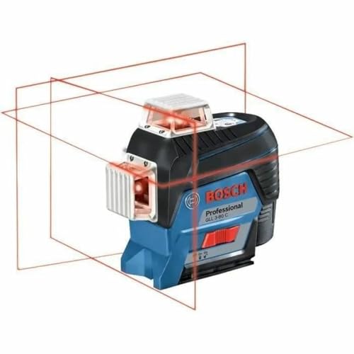 Bosch Professional 12V System Niveau Laser Lignes Gll 3-80 C (1 Batterie 12V, Laser Rouge, Pour L'Intérieur, Avec Fonction D'Application, Portée : Jus