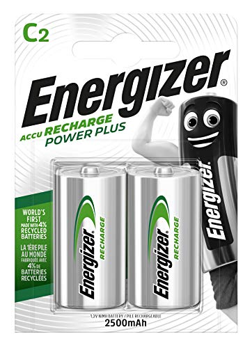 Energizer Pile C Rechargeable, Recharge Power Plus, Lot De 2 Piles