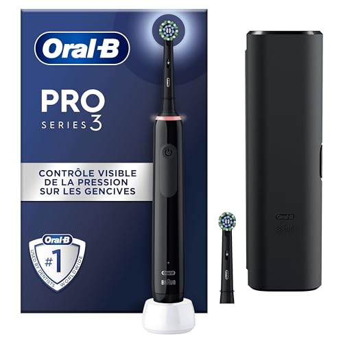 Oral-B Pro 3 Brosse A Dents Electrique Pour Adultes, Modes De Nettoyage Avec Blancheur Et Sensibilité Pour Les Gencives, 3 Brossettes De Rechange, 1 C