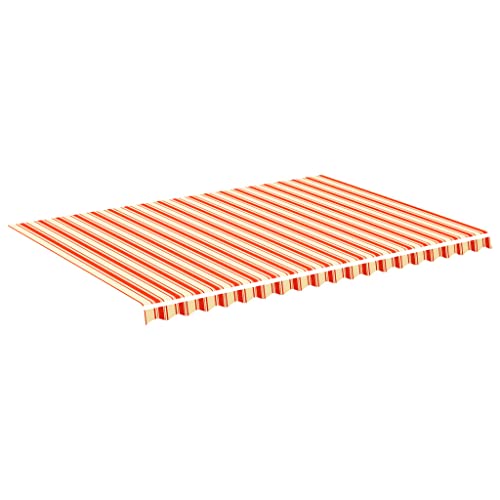 Vidaxl Tissu De Remplacement Pour Auvent Toile D'Auvent Tissu De Rechange Pour Store Banne De Jardin Patio Terrasse Extérieur Jaune Et Orange 5X3,5 M