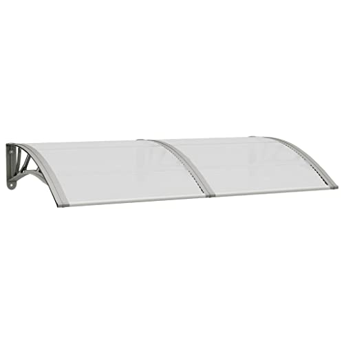 Vidaxl Auvent De Porte, Marquise Solaire Avec Support, Abri Protection Contre Pluie, Banne Entrée Porte Patio, 150X75 Cm Gris Polycarbonate