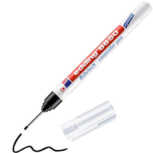 Edding 8850 Marqueur De Précision - Noir - 1 Stylo - Pointe Ronde 1 Mm - Pour Des Marquages À Des Endroits Difficiles D'Accès - Pointe Très Longue Et