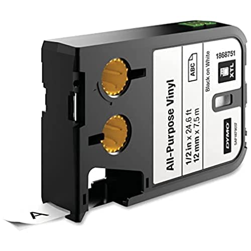 Dymo Xtl Cassette D'Étiquettes Multi Usage En Vinyle 12 Mm X 7 M Noir Sur Transparent