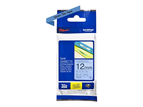 Brother Tze 531 Ruban 12 Mm Noir Sur Bleu