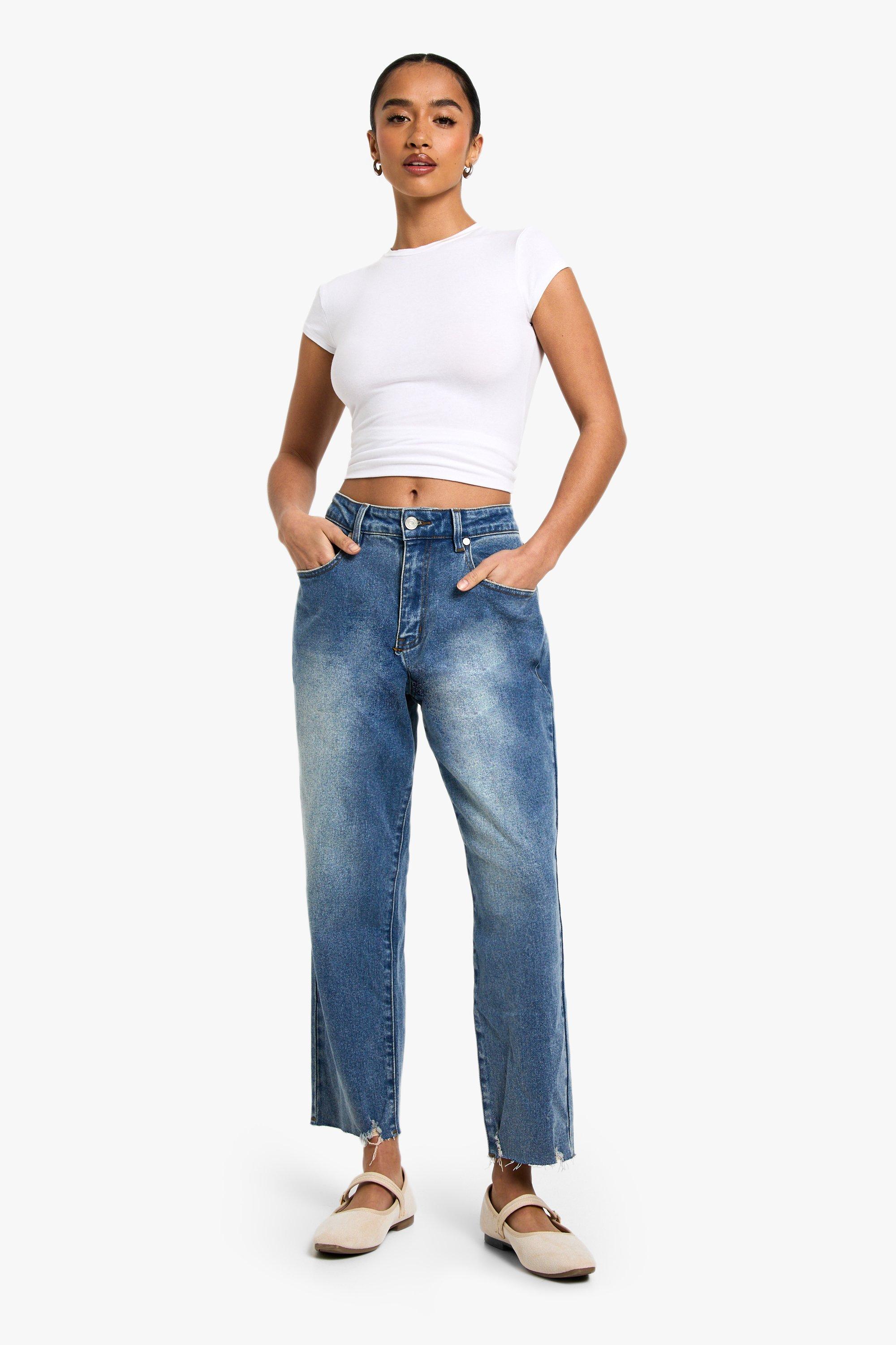 Jeans Mom Petite, Azzurro